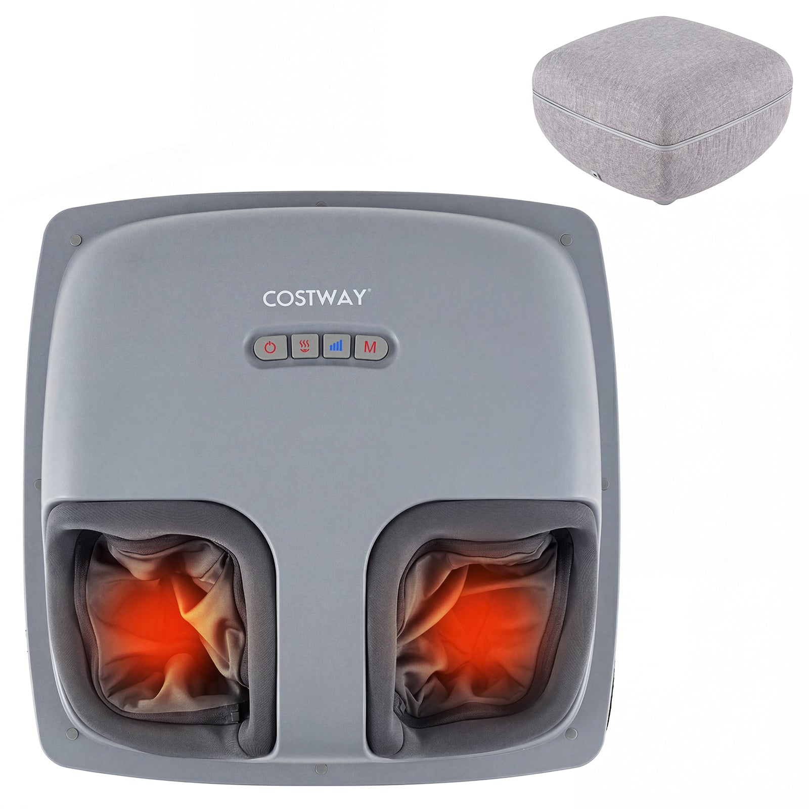 Shiatsu Foot Massager with 3-Level Deep Kneading and Air Compression-Gray