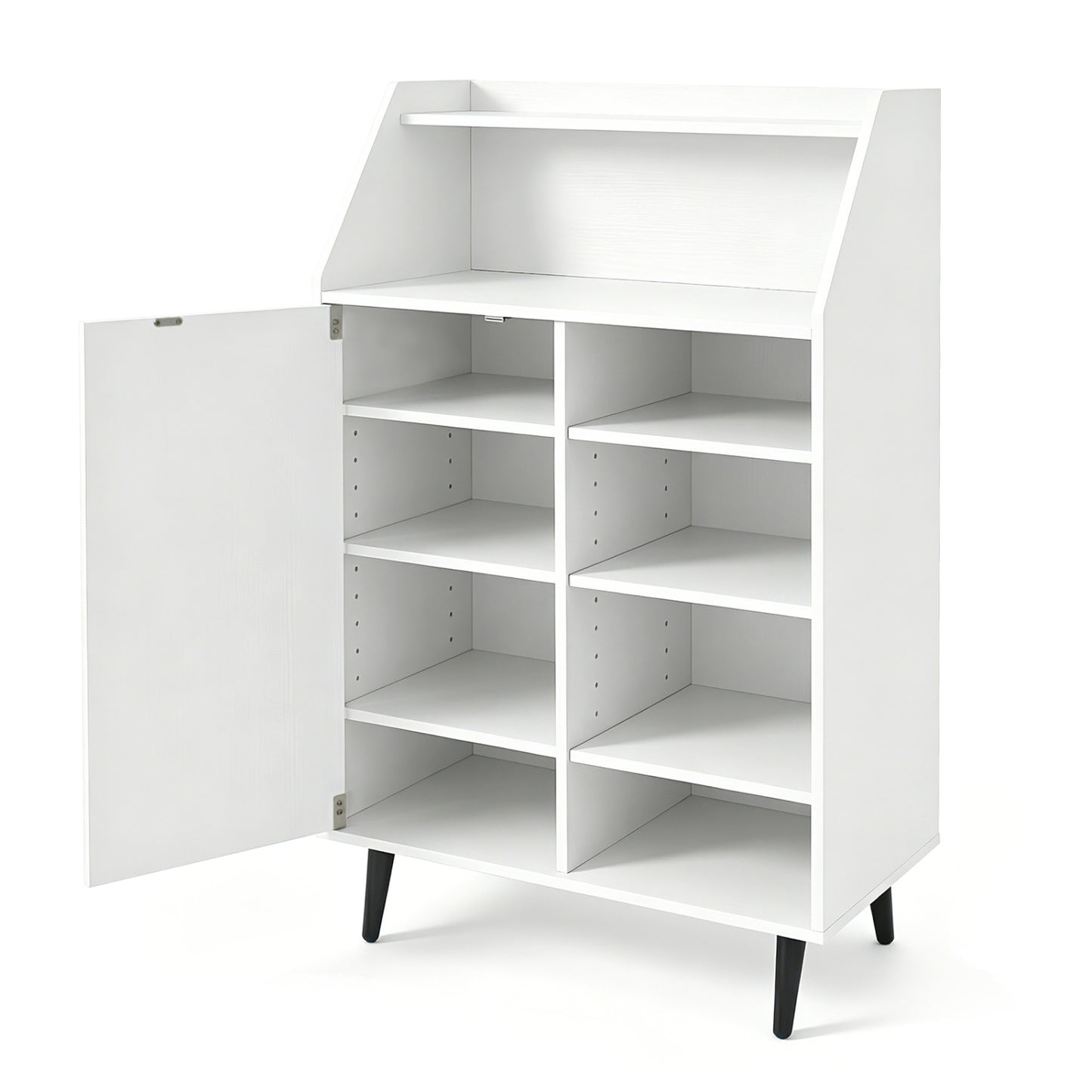 Shoe Storage Cabinet with Adjustable Shelves - White