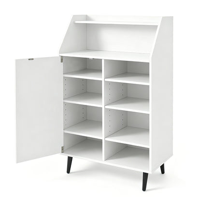 Shoe Storage Cabinet with Adjustable Shelves - White