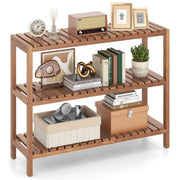 2/3-Tier Side Table Teak Wood Stand Utility Storage Shelf-3-Tier