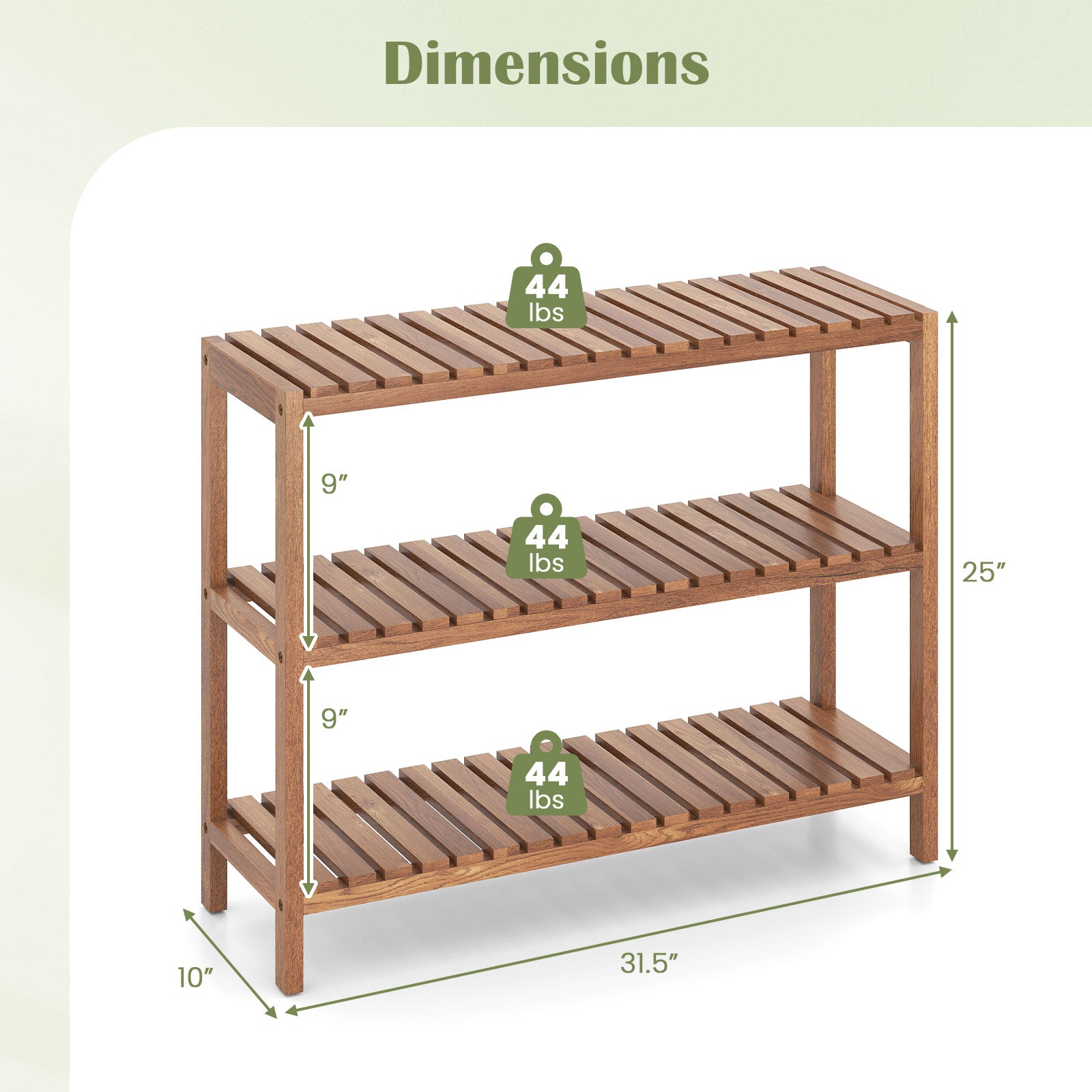 2/3-Tier Side Table Teak Wood Stand Utility Storage Shelf-3-Tier