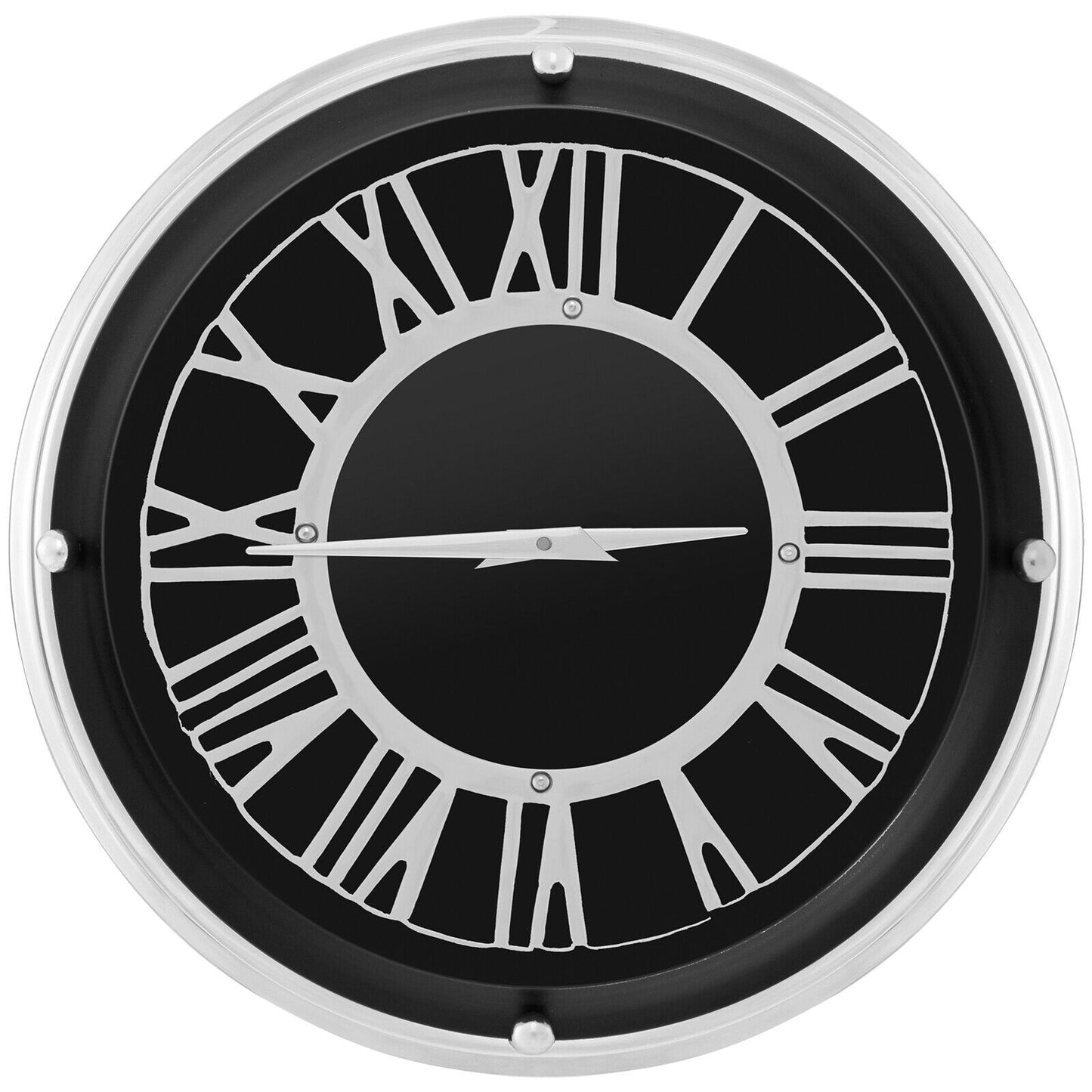 13.5/17.5 Inch Silent Wall Clock with Silver Frame-S - S