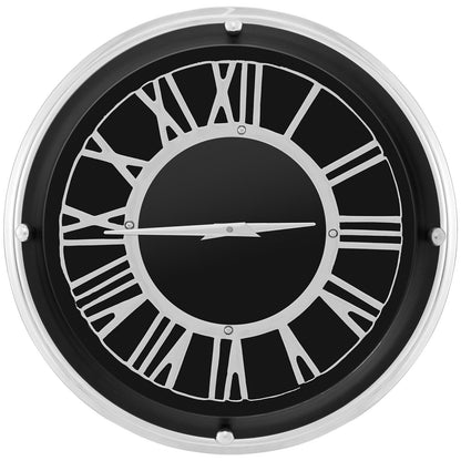 13.5/17.5 Inch Silent Wall Clock with Silver Frame-S - S