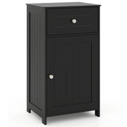 Single Door Bathroom Cabinet with Adjustable Shelf and Drawer-Black