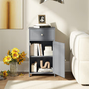 Single Door Bathroom Cabinet with Adjustable Shelf and Drawer-Gray