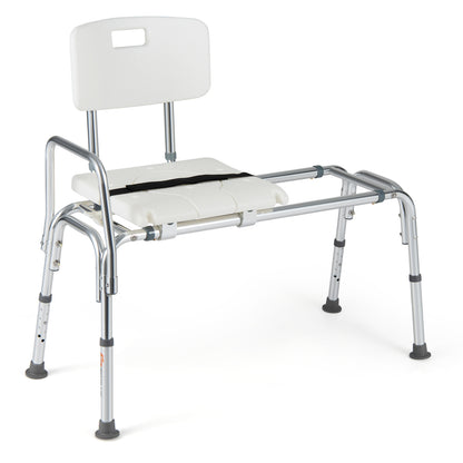 Sliding Transfer Bench with Adjustable Height for Bathtub