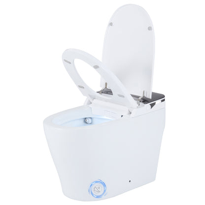 Smart Toilet with Built-in Bidet ADA Height with Auto Flush and Heated Seat and Remote-White