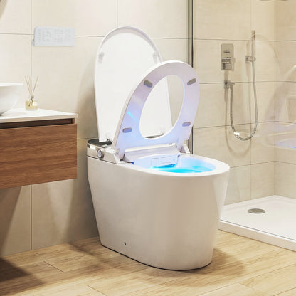 Smart Toilet with Built-in Bidet ADA Height with Auto Flush and Heated Seat and Remote-White