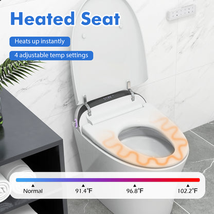 One-Piece Elongated Smart Toilet Bidet 1.28 GPF Dual-flush