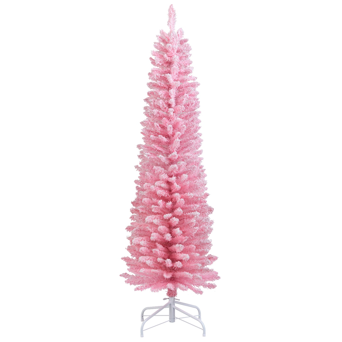 Snow Flocked 5 FT Artificial Pink Xmas Tree with 328 Branch Tips