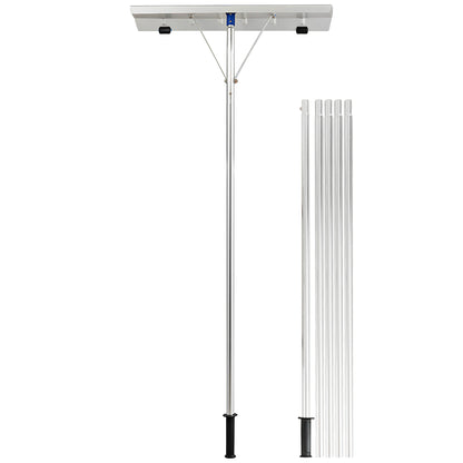 5-20 Feet Extendable Aluminum Snow Roof Rake with Wheels Handle