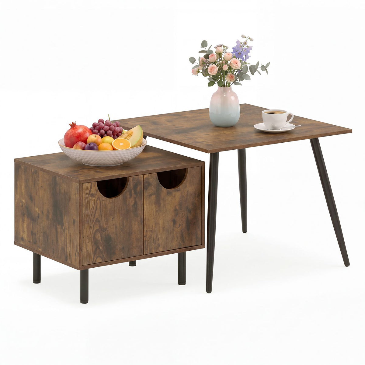 Sofa Side Tables with Metal Legs for Living Room