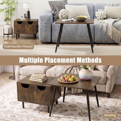 Sofa Side Tables with Metal Legs for Living Room