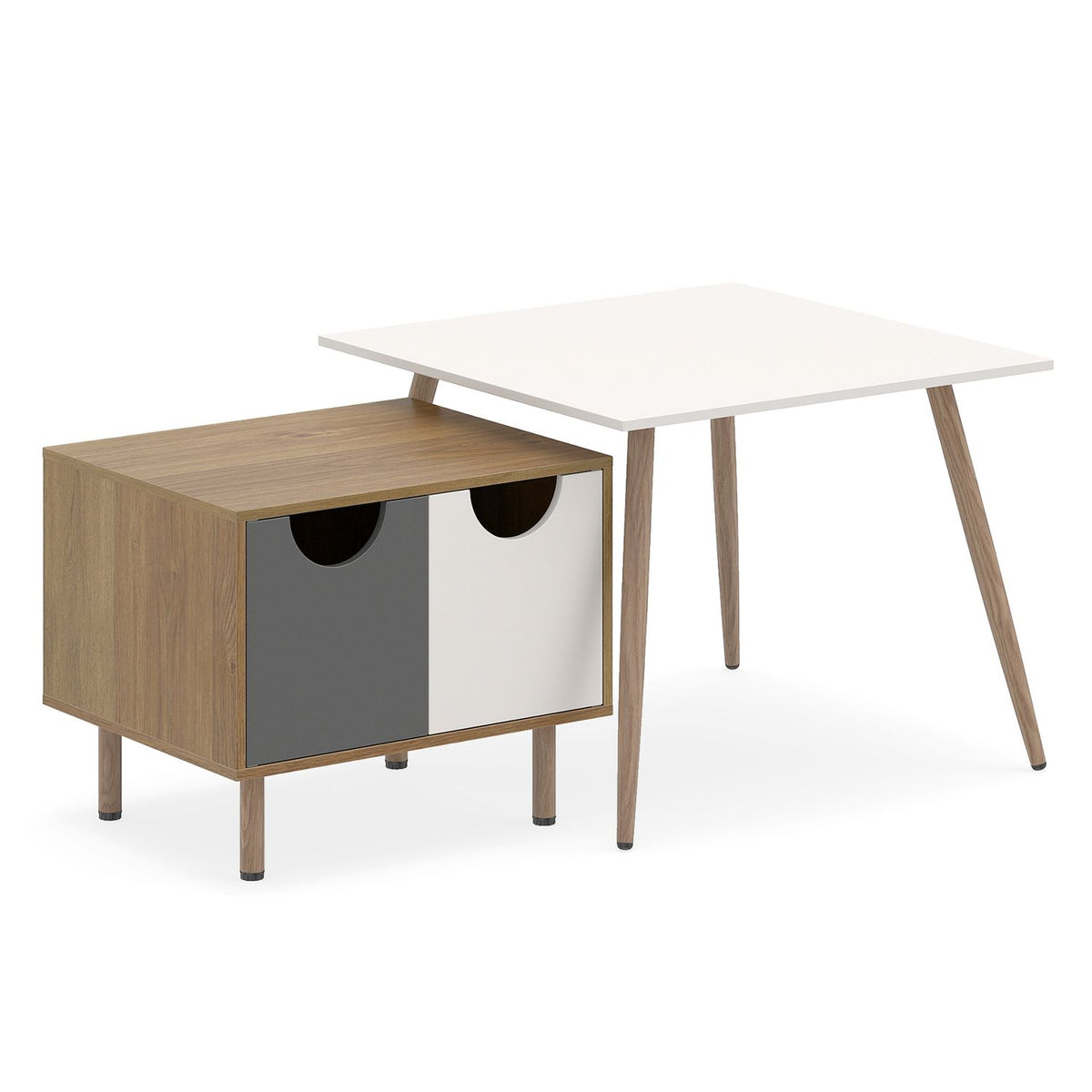 Sofa Side Tables with Metal Legs for Living Room