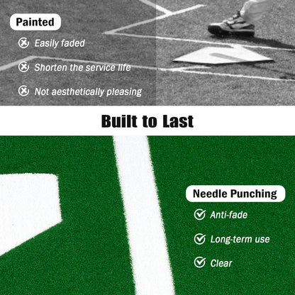Softball Pitching Mat 10 x 3 Feet Softball Training Aid-Green