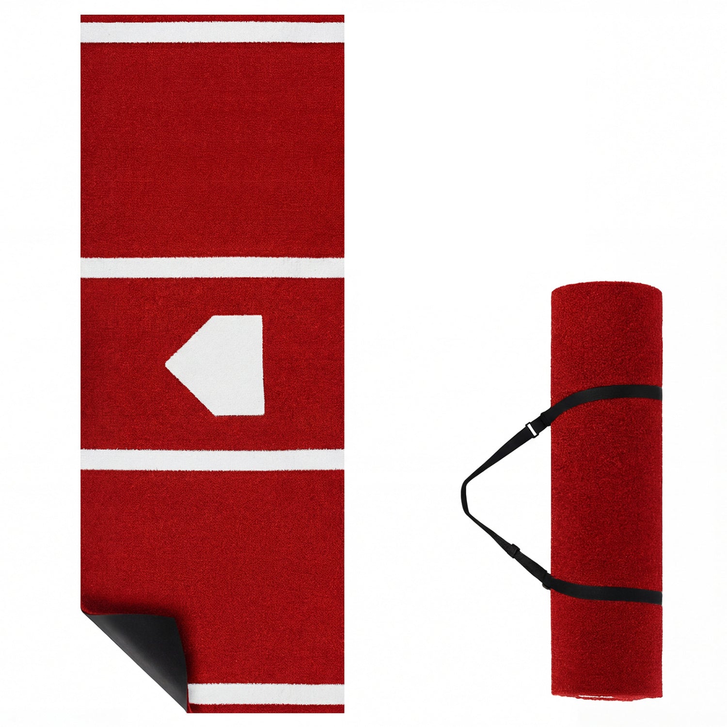 Softball Pitching Mat 10 x 3 Feet Softball Training Aid-Red