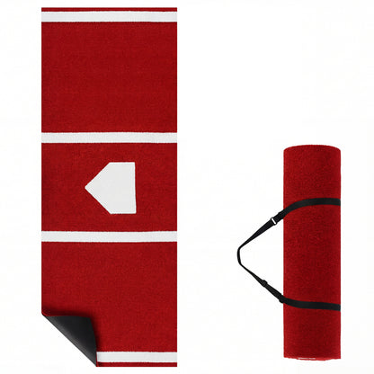 Softball Pitching Mat 10 x 3 Feet Softball Training Aid-Red