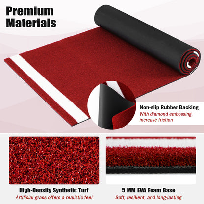 Softball Pitching Mat 10 x 3 Feet Softball Training Aid-Red
