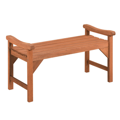 Solid Wood Backless Garden Bench with Support Handles