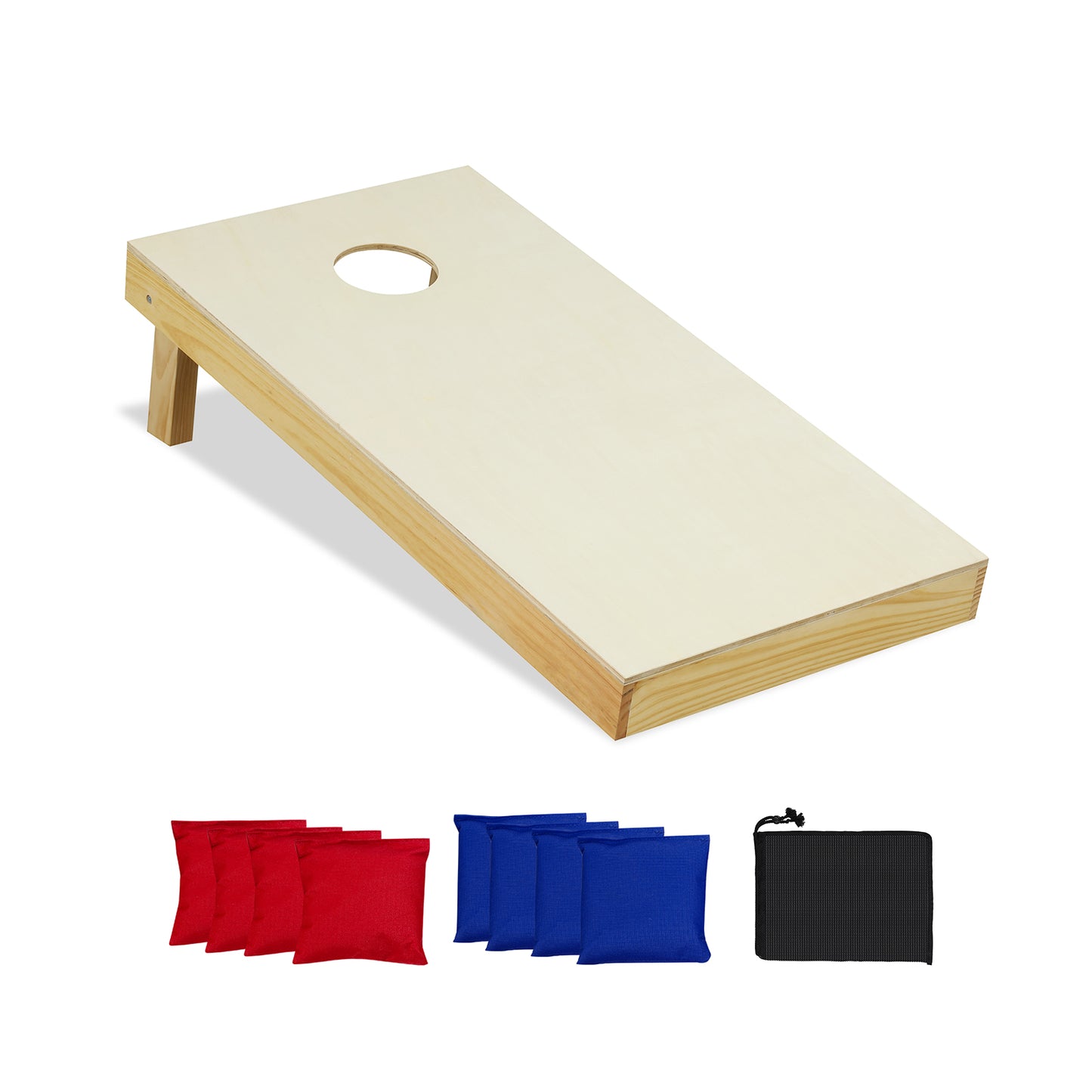 Solid Wood Cornhole Board Set Portable Corn Hole Game Board Includes 8 Bean Bags-S - M