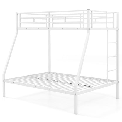 Space-saving Metal Slatted Bed Frame for Teens and Adults Noise-free No Box Spring Needed-White - White