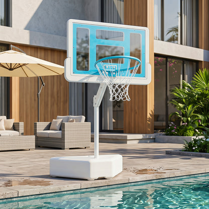 Pool Basketball Hoop with Adjustable Height & 2 Balls