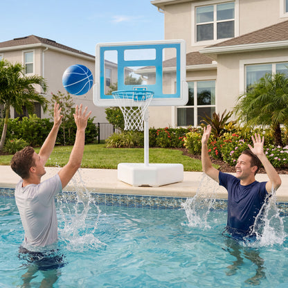 Pool Basketball Hoop with Adjustable Height & 2 Balls