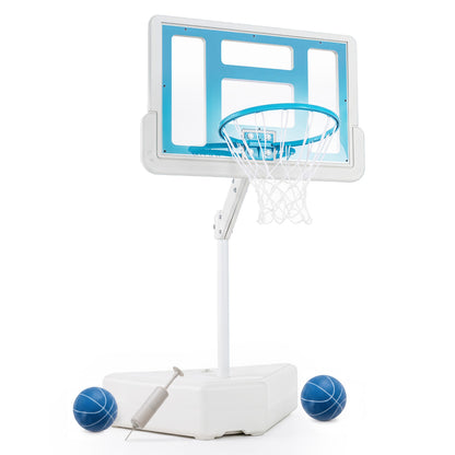 Pool Basketball Hoop with Adjustable Height & 2 Balls