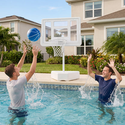 Pool Basketball Hoop with Adjustable Height & 2 Balls