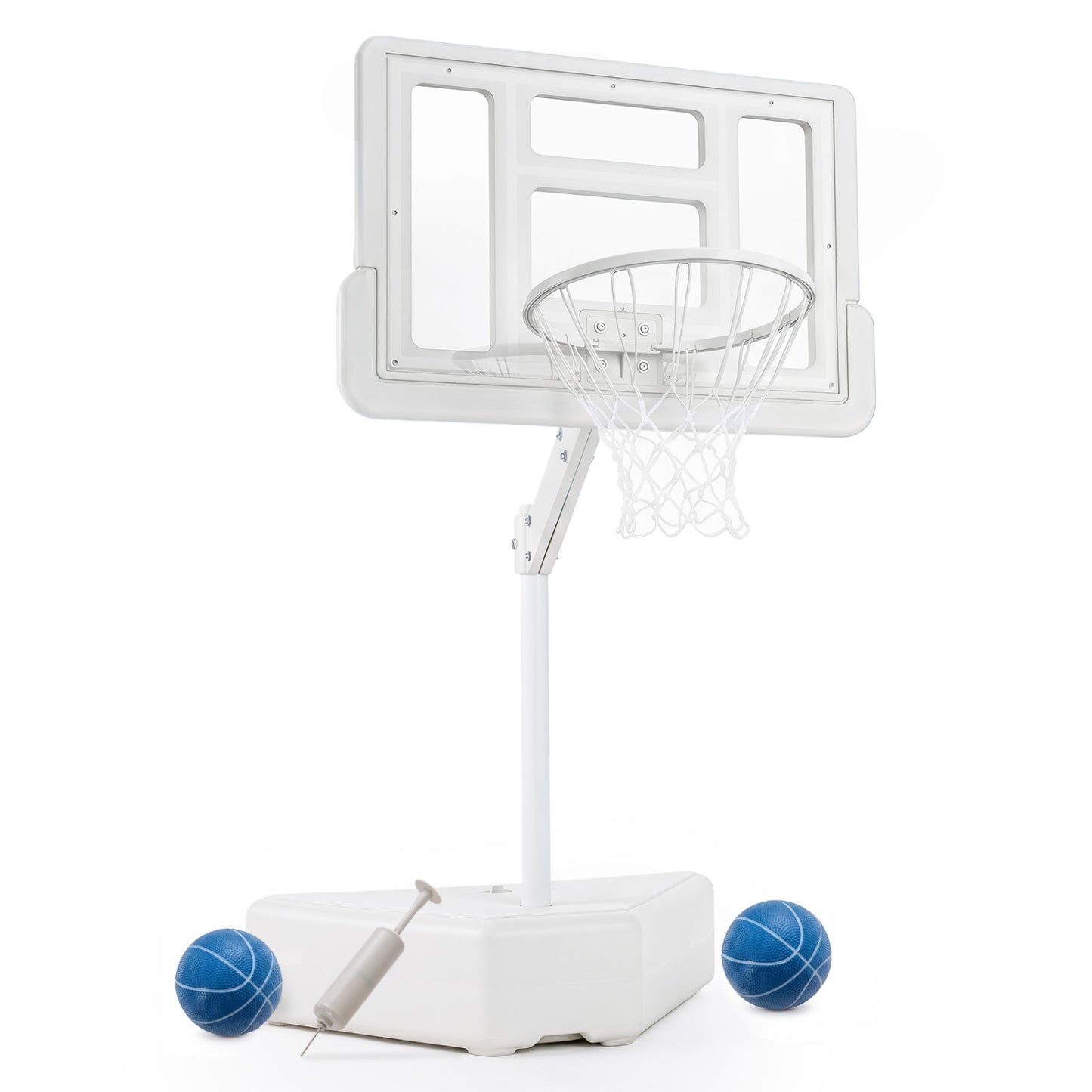 Pool Basketball Hoop with Adjustable Height & 2 Balls