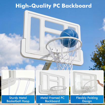 Pool Basketball Hoop with Adjustable Height & 2 Balls