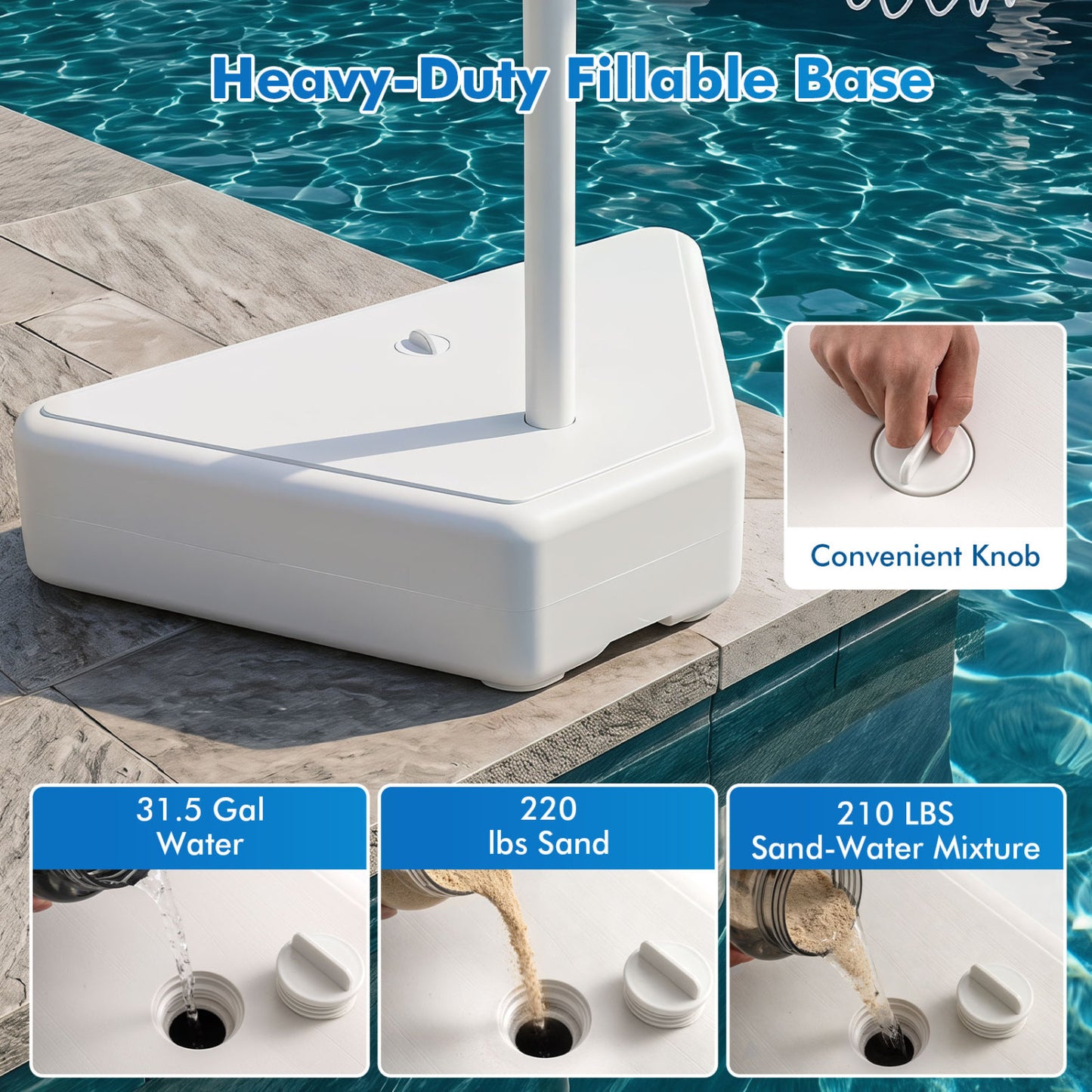 Pool Basketball Hoop with Adjustable Height & 2 Balls