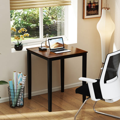 Square Dining Table with Solid Wood Frame for 4-Person-Black