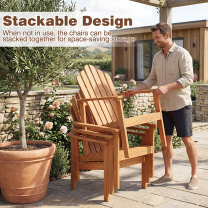 Adirondack Chair Set of 2 with Side Table - Stackable
