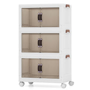 25.5/60 Gal Stackable Storage Boxes Bins with Magnetic Doors and Lockable Casters-M