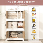 25.5/60 Gal Stackable Storage Boxes Bins with Magnetic Doors and Lockable Casters-M