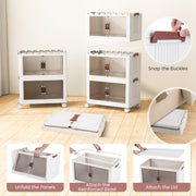 25.5/60 Gal Stackable Storage Boxes Bins with Magnetic Doors and Lockable Casters-M