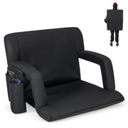 Stadium Seat for Bleachers with Back Support 6 Adjustable Positions-Black
