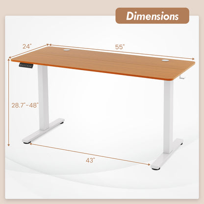 Standing Desk 55x24 Inch with Memory Height Settings