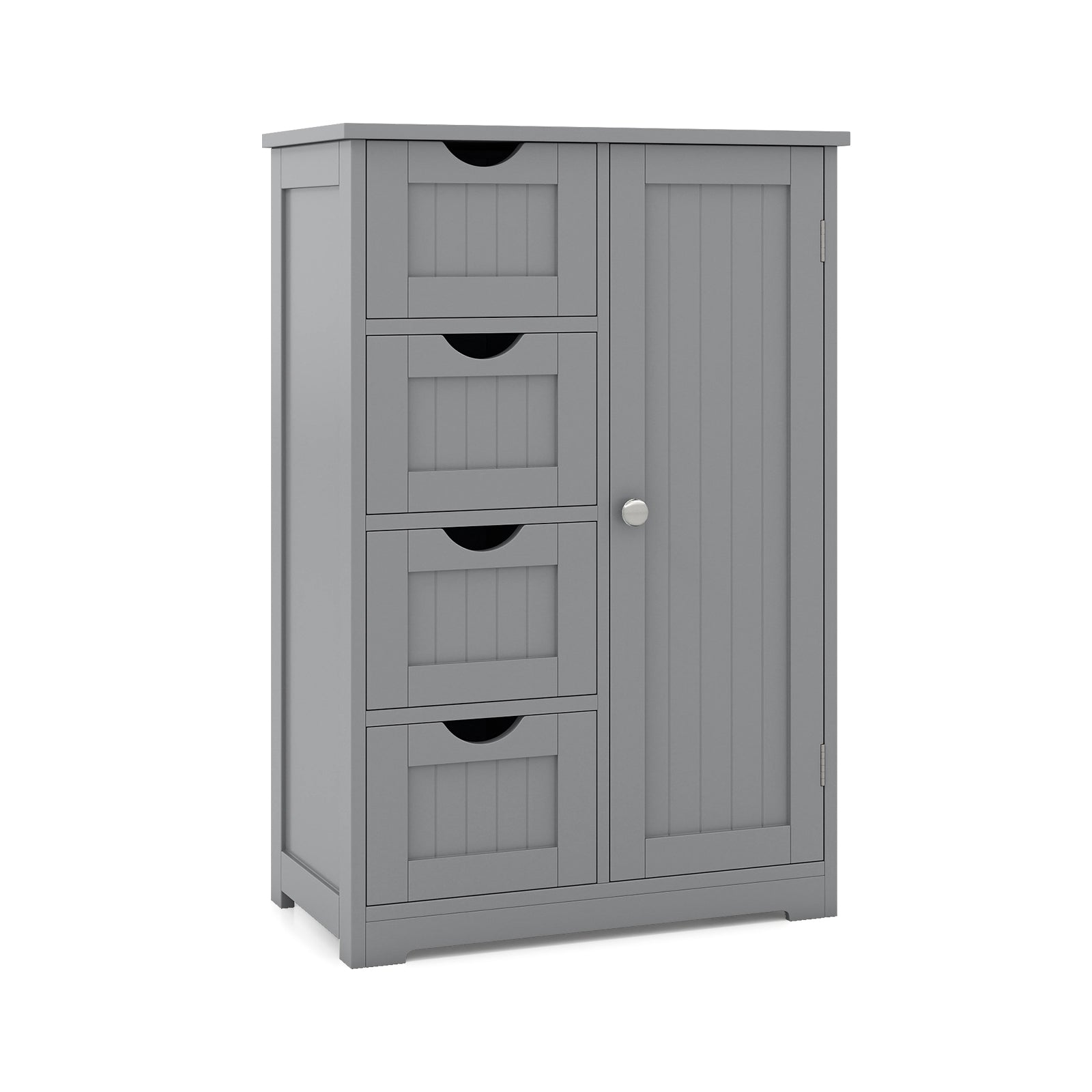 Standing Indoor Wooden Cabinet with 4 Drawers-Brown - Gray
