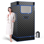 Portable Steam Sauna with 3L Steam Generator Remote Control Wood Foot Massager and Foldable Chair for Home