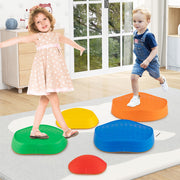 Stepping Stones for Kids 5 PCS Non-Slip Balance Stones with Storage Bag-Multicolor