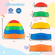 Stepping Stones for Kids 5 PCS Non-Slip Balance Stones with Storage Bag-Multicolor