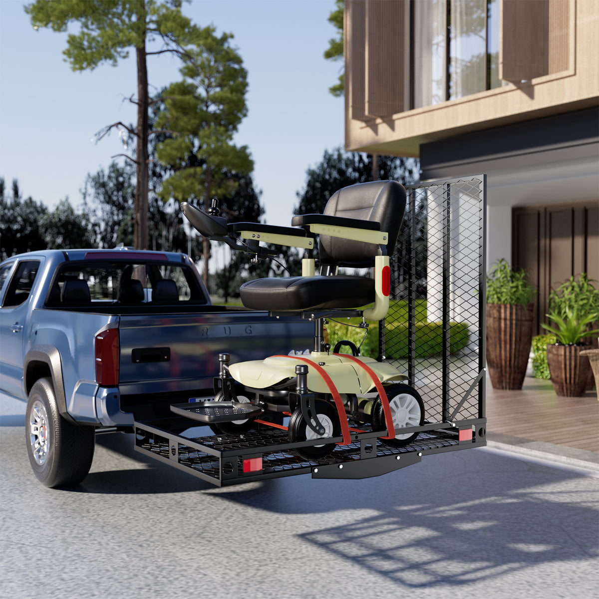 Strong Electric Wheelchair Hitch Carrier Mobility Ramp