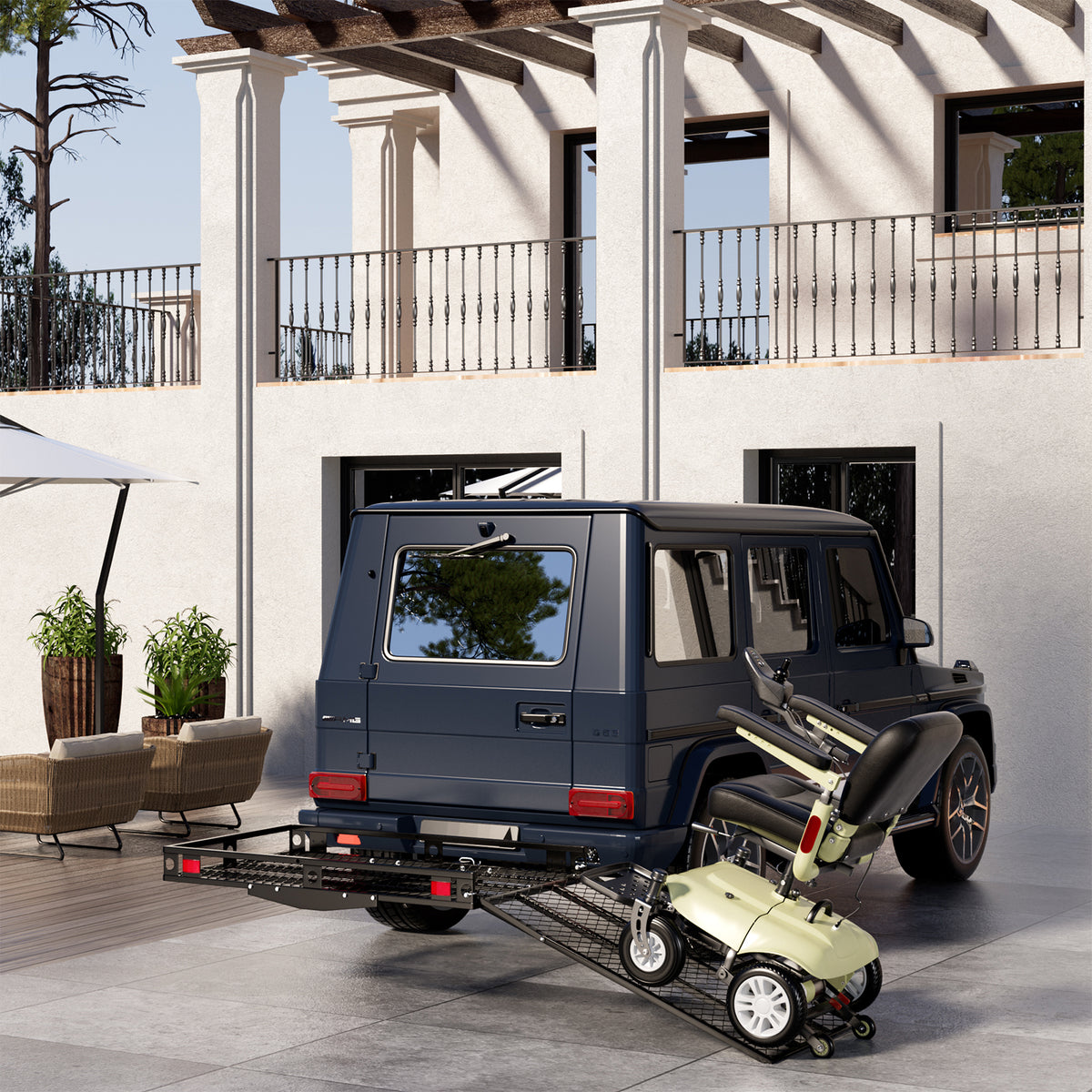 Strong Electric Wheelchair Hitch Carrier Mobility Ramp