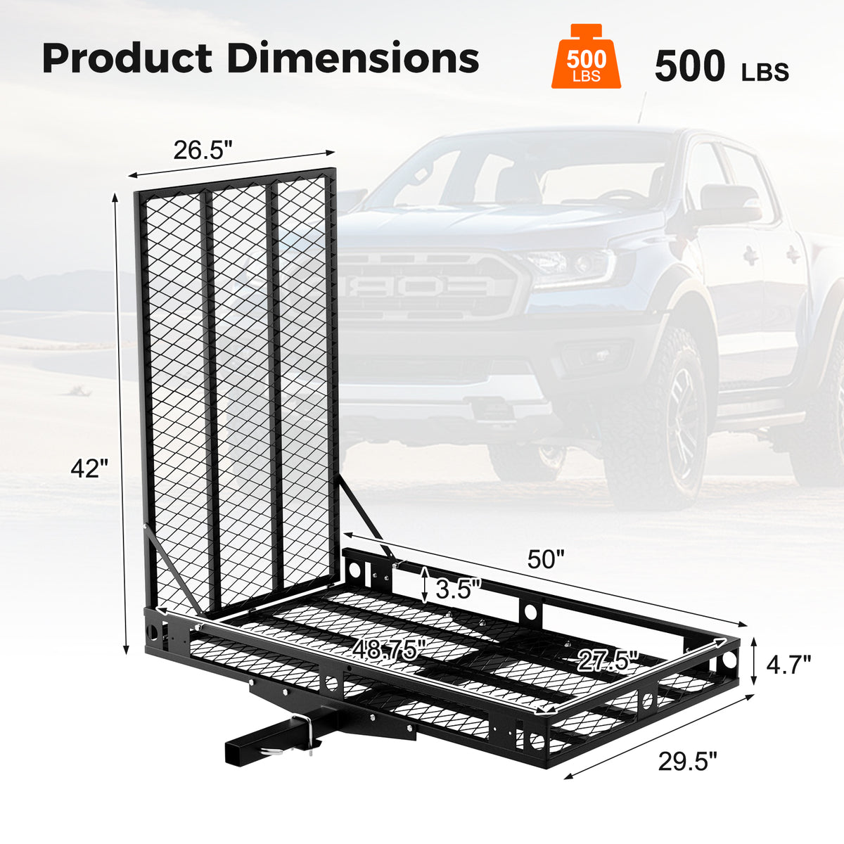 Strong Electric Wheelchair Hitch Carrier Mobility Ramp