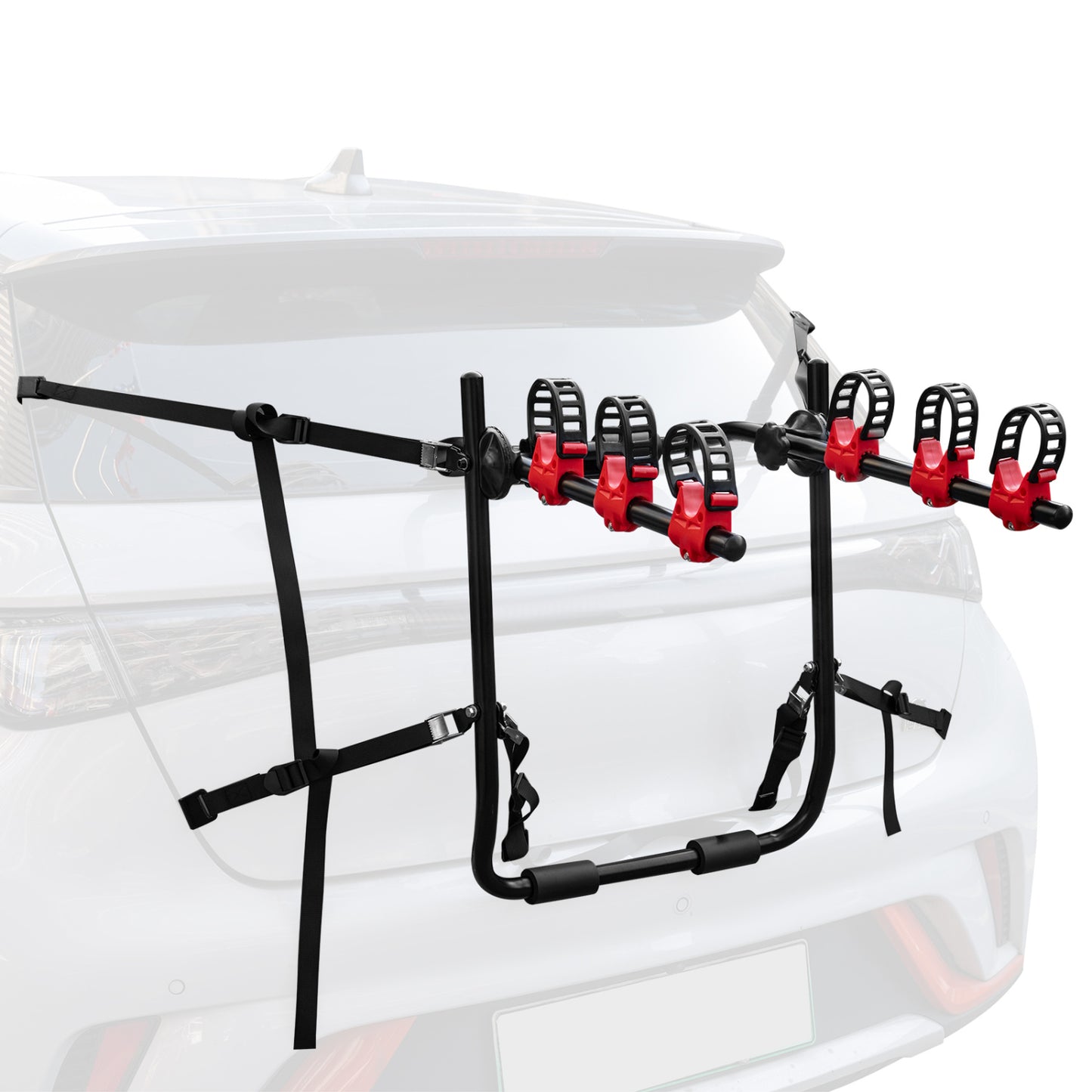 Trunk Mount 3-Bike Rack with Anti-Sway Straps for SUV