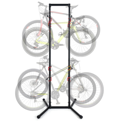 4-Bike Vertical Storage Rack with Adjustable Arms