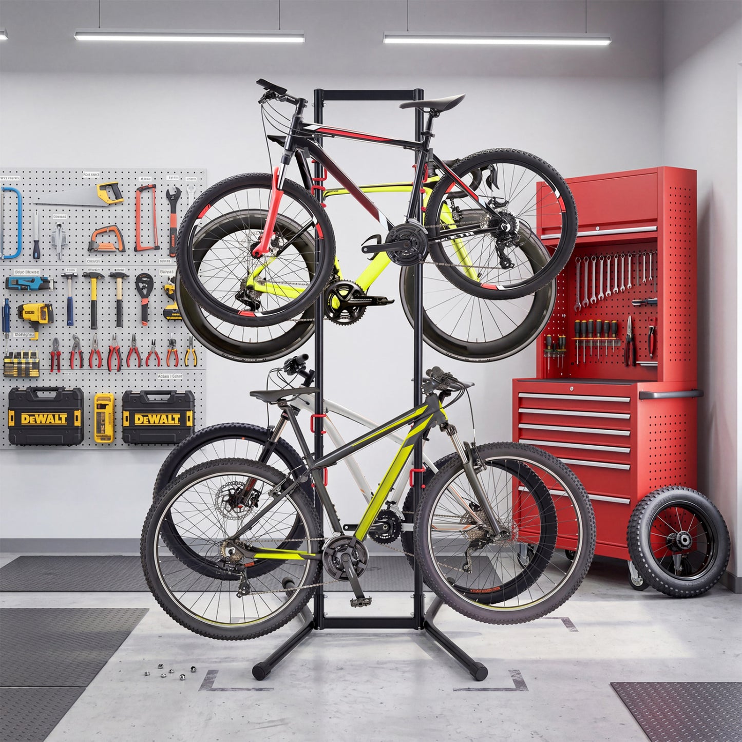 4-Bike Vertical Storage Rack with Adjustable Arms