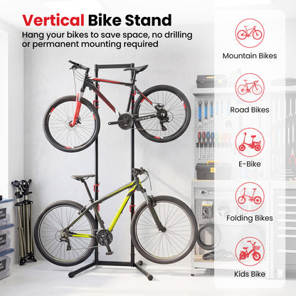 4-Bike Vertical Storage Rack with Adjustable Arms